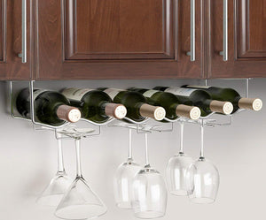Final Touch - Under Cabinet 6 Bottle Wine/Glass Rack - FTR006