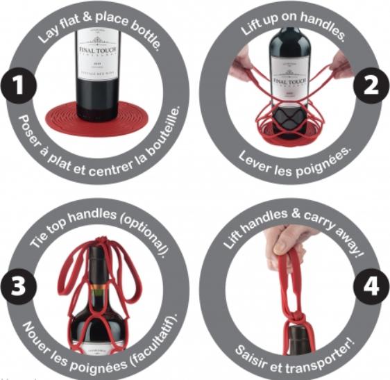 Final Touch - Up&Away Collapsible Silicone Bottle Bag Red - FTA1079