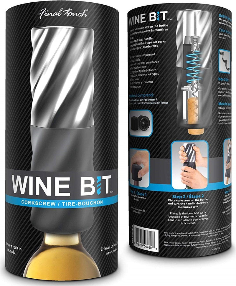 Final Touch - Wine Bit Spiral Corkscrew - WO4800 - DISCONTINUED