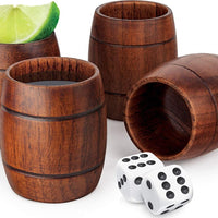 Final Touch - Wood Barrel Shot Glasses, Pack of 4 - GG1003