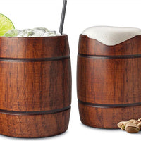 Final Touch - Wood Barrel Tumblers, Pack of 2 - GG1002