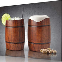 Final Touch - Wood Barrel Tumblers, Pack of 2 - GG1002