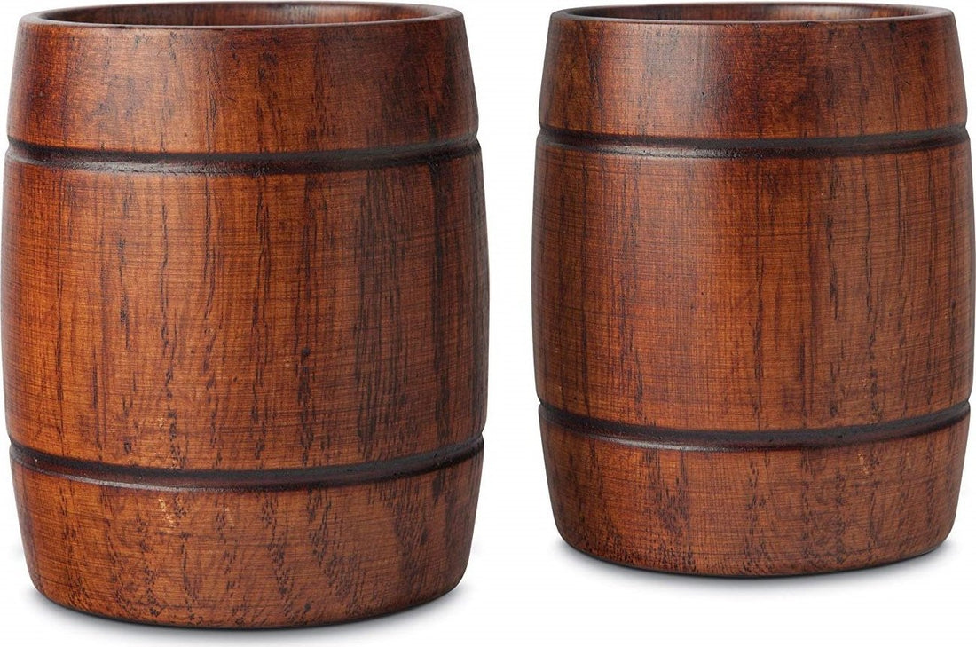 Final Touch - Wood Barrel Tumblers, Pack of 2 - GG1002