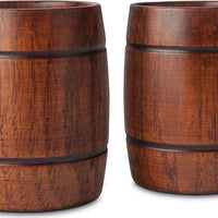 Final Touch - Wood Barrel Tumblers, Pack of 2 - GG1002