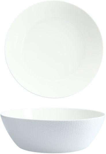Fortessa - 10.25" Amanda White Embossed Large Salad Bowl - 7000.FFD.25
