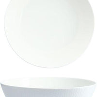 Fortessa - 10.25" Amanda White Embossed Large Salad Bowl - 7000.FFD.25