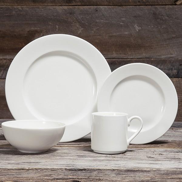 Fortessa - 10.25" Fortaluxe SuperWhite Ilona Plate (26cm), Pack of 24 - 6200.F0000.01