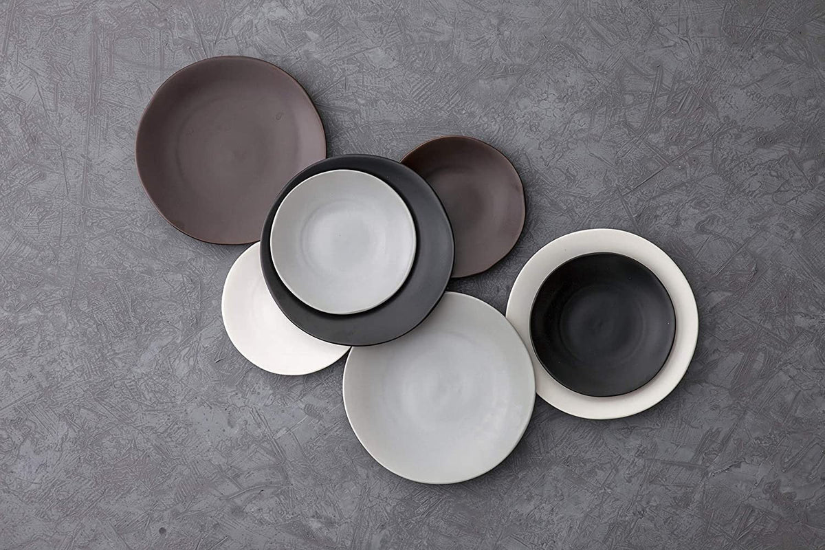 Fortessa - 10.75" Heirloom STN Charcoal Dinner Plates, Pack of 12 - STN.8000.6.15