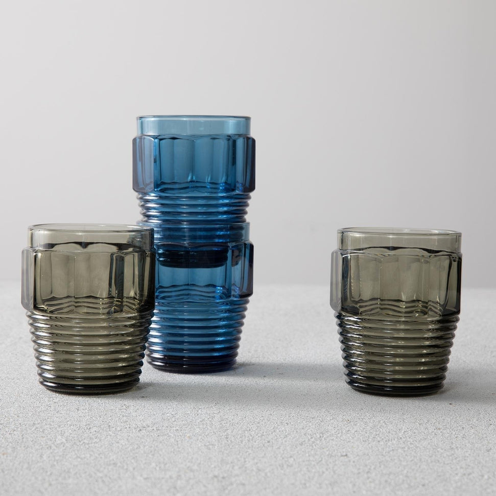 Fortessa - 11oz Bolt D&V Slate Blue D.O.F Glasses, Pack of 6 - DV.BOLT.01