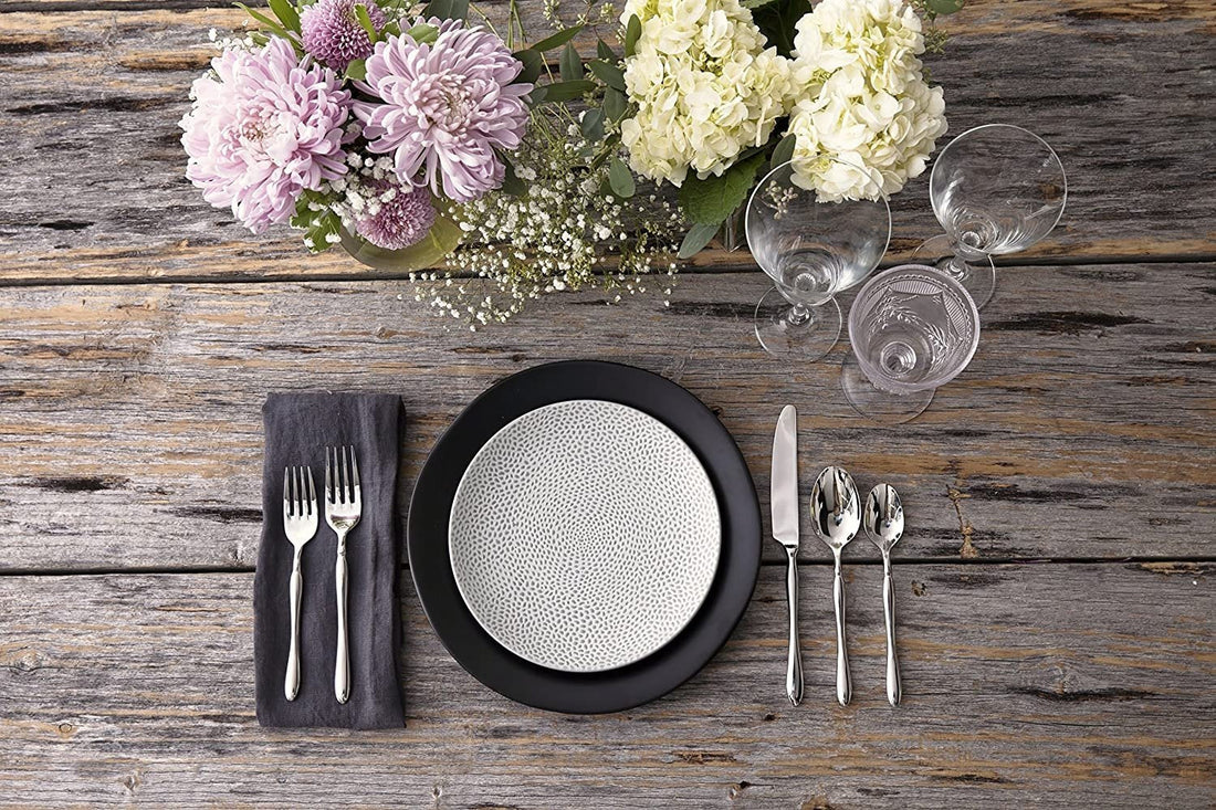 Fortessa - 12" Heirloom STN Charcoal Show Plates, Pack of 4 - STN.8000.6.14