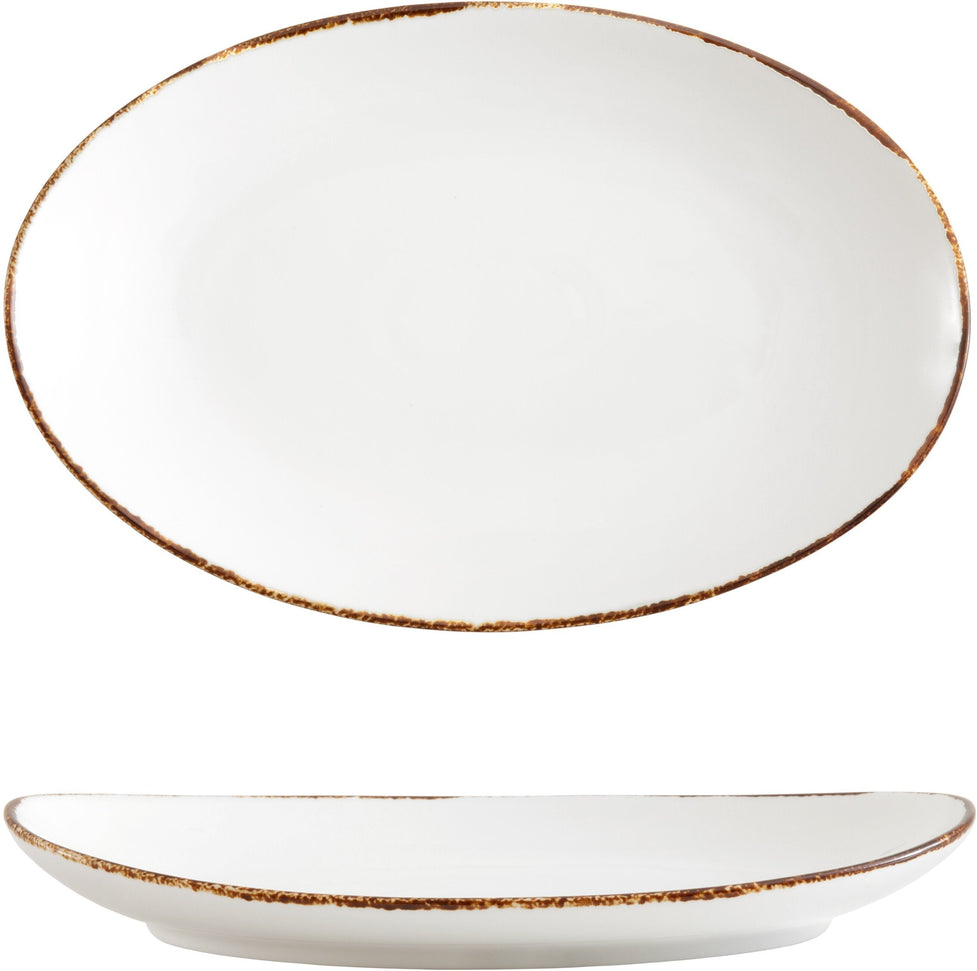 Fortessa - 12.5" x 8.5" Salt Oval Coupe Platter, Pack of 4 - TC7400.DV.4.48