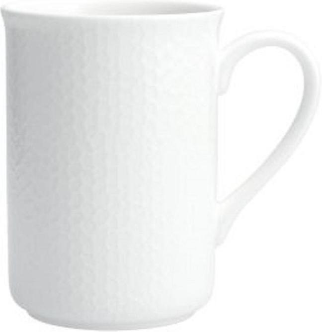 Fortessa - 12oz Amanda White Embossed Mugs, Pack of 4 - 7000.FFD.03