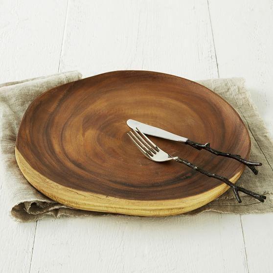 Fortessa - 13" Slice D&V Wood Charger - DV.WD.1214