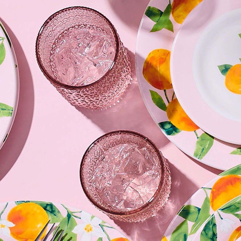 Fortessa - 13oz Jupiter D&V Pink Ice Beverage Glasses, Pack of 6 - DV.JUPITERPK.03