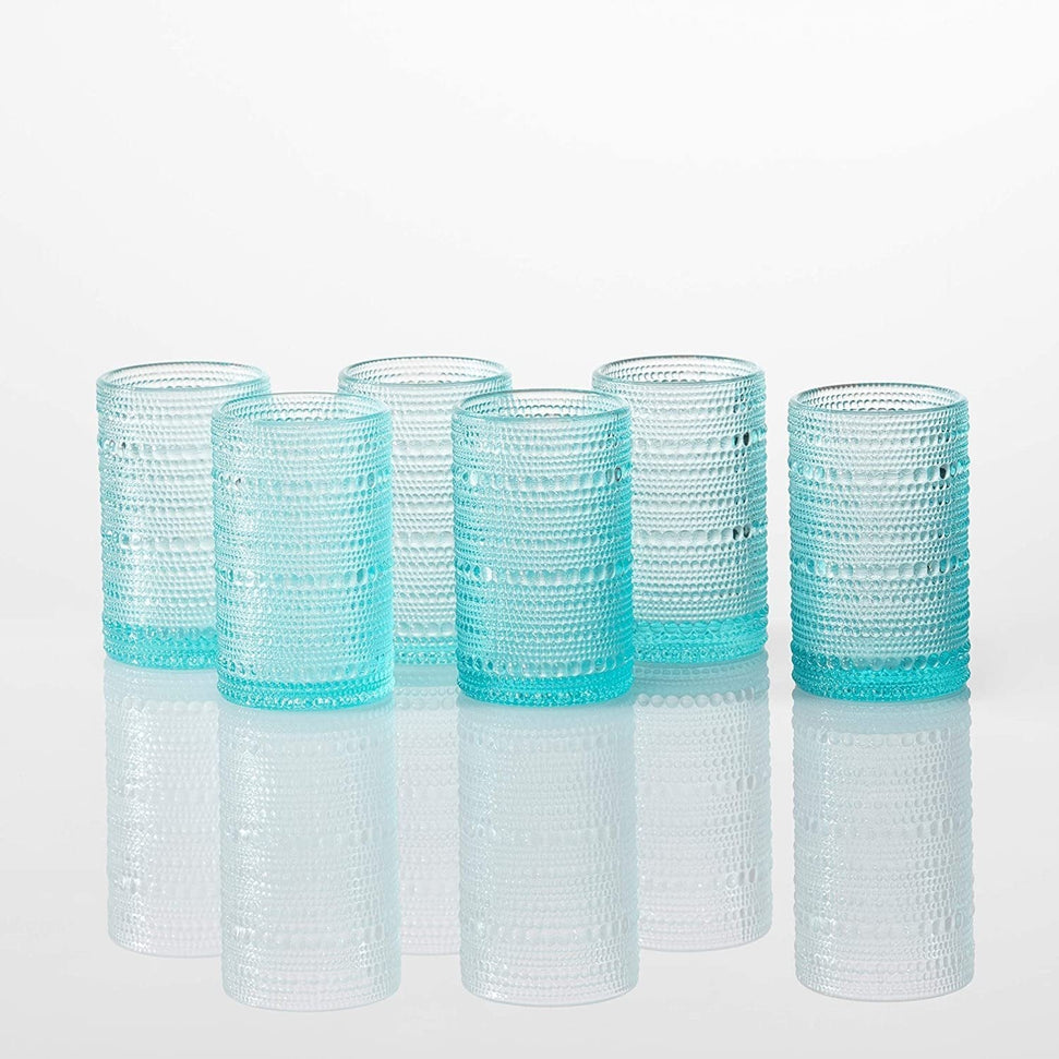 Fortessa - 13oz Jupiter D&V Pool Blue Ice Beverage Glasses, Pack of 6 - DV.JUPITERPB.03