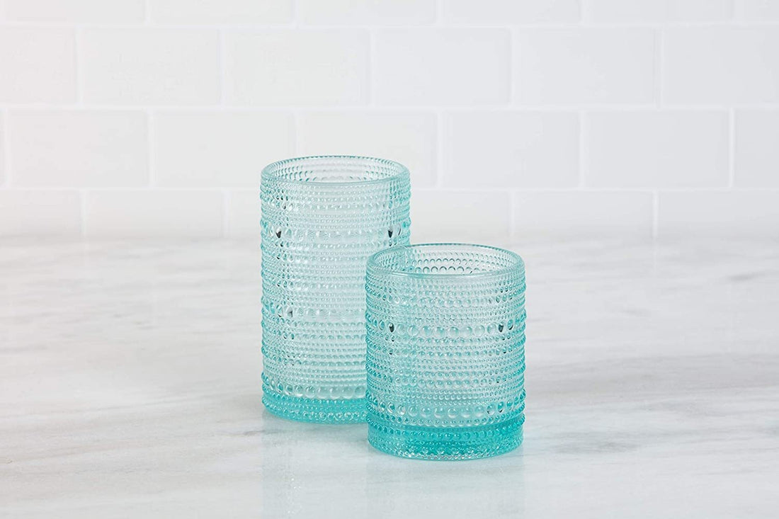 Fortessa - 13oz Jupiter D&V Pool Blue Ice Beverage Glasses, Pack of 6 - DV.JUPITERPB.03