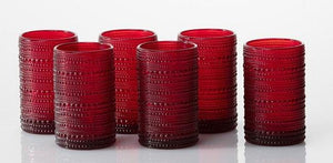 Fortessa - 13oz Jupiter D&V Red Beverage Glasses Set of 6 - DV.JUPITERRD.03