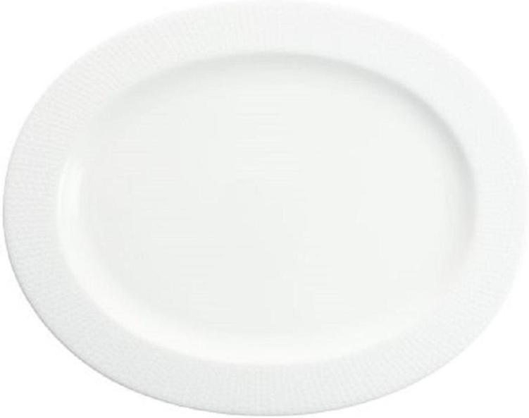 Fortessa - 14" Amanda White Embossed Oval Platter - 7000.FFD.14