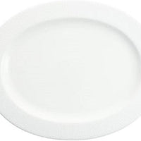 Fortessa - 14" Amanda White Embossed Oval Platter - 7000.FFD.14