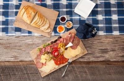 Fortessa - 14" x 10" Melamine D&V Wood Rectangular Tray, Pack of 6 - DV.MW.358183