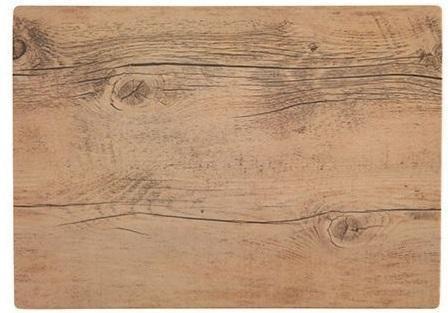 Fortessa - 14" x 10" Melamine D&V Wood Rectangular Tray, Pack of 6 - DV.MW.358183