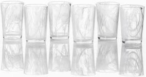 Fortessa - 14oz Swirl White Ice Beverage Glasses Set of 6 - FTS.SWIRLWHT.03