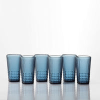 Fortessa - 15Oz Malcolm D&V Cornflower Ice Beverage Glasses, Pack of 6 - DV.MALCOLMBL.03