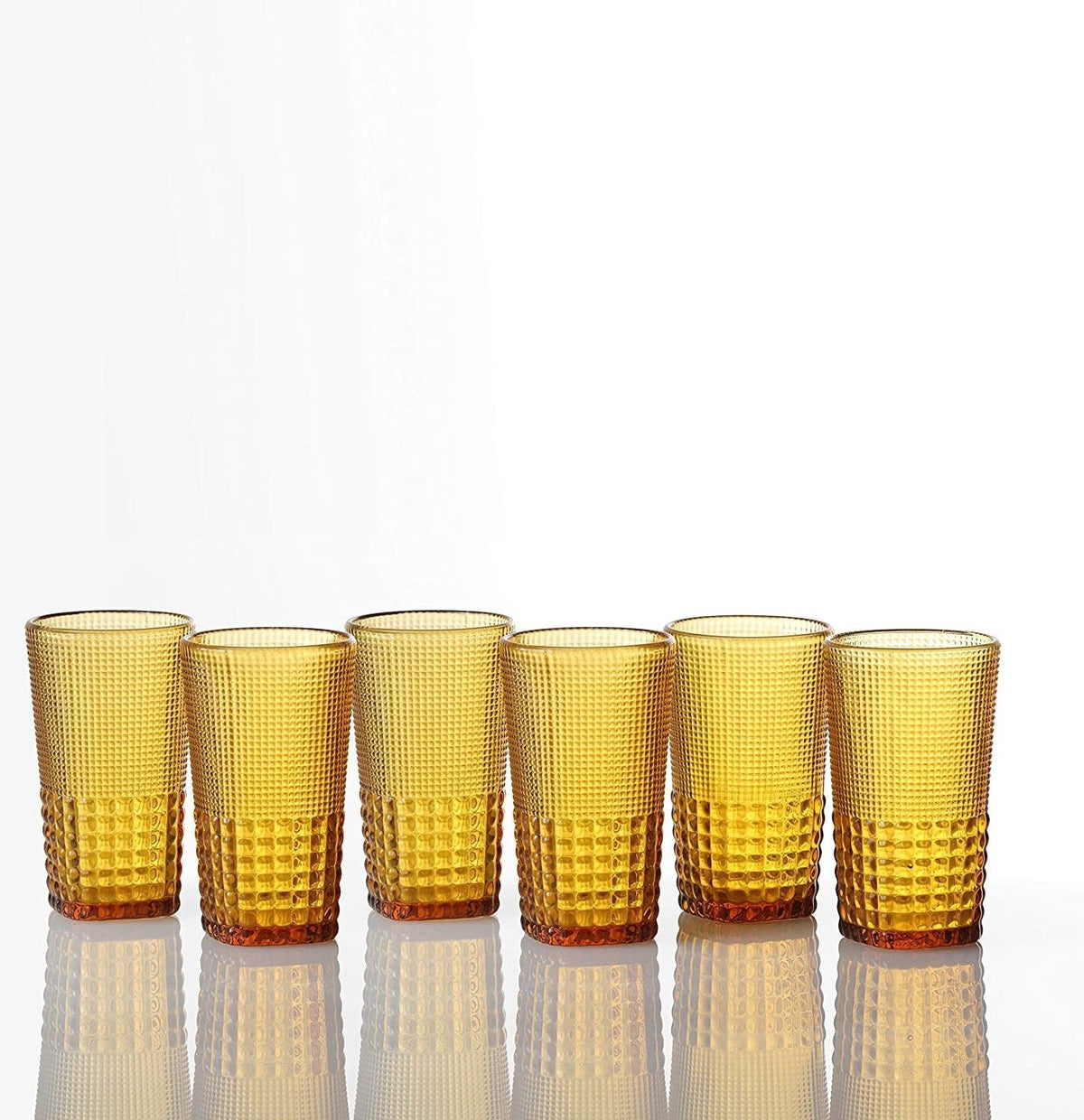Fortessa - 15oz Malcolm D&V Amber Ice Beverage Glasses, Pack of 6 - DV.MALCOLMAM.03