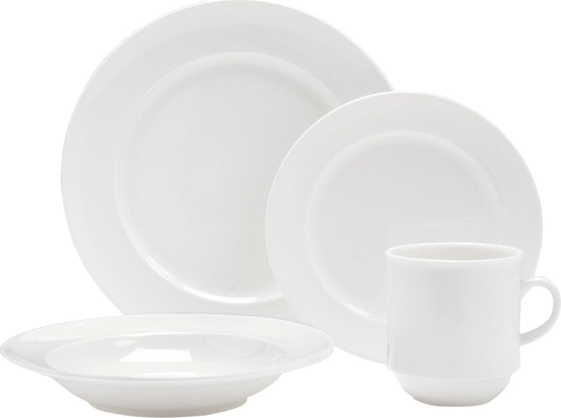 Fortessa - 16 PC Fortaluxe SuperWhite Cassia Dinnerware Set - 16PPS.6000
