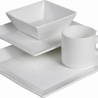 Fortessa - 16 PC Fortaluxe SuperWhite Plaza Dinnerware Set - 16PPS.V0818