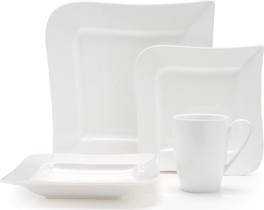 Fortessa - 16 PC Fortaluxe SuperWhite Plaza Dinnerware Set - 16PPS.V0818