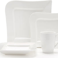 Fortessa - 16 PC Fortaluxe SuperWhite Plaza Dinnerware Set - 16PPS.V0818