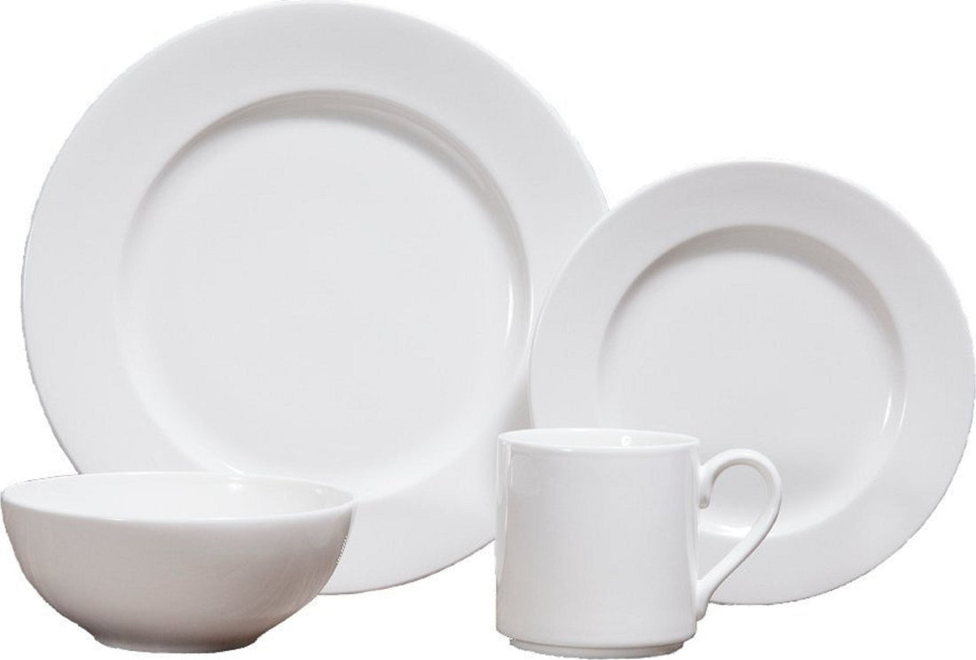 Fortessa - 16 Pc Fortaluxe SuperWhite Ilona Dinnerware Set - 16PPS.6200