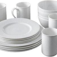 Fortessa - 16 Piece Amanda White Embossed Dinnerware Set - 7000.FFD.16SET