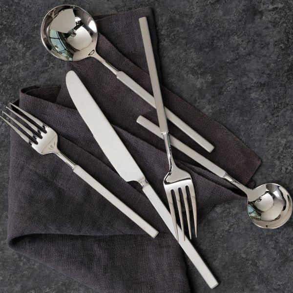 Fortessa - 20 Piece Jaxson Stainless Steel Brushed/Mirrored Flatware Set - 5PPS-104BM-20PC