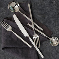 Fortessa - 20 Piece Jaxson Stainless Steel Brushed/Mirrored Flatware Set - 5PPS-104BM-20PC
