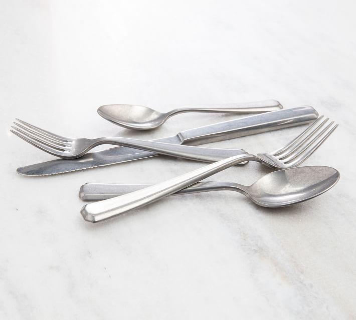 Fortessa - 20 Piece Stainless Steel Valen Tumbled Flatware Set - 20PPS-212T-05