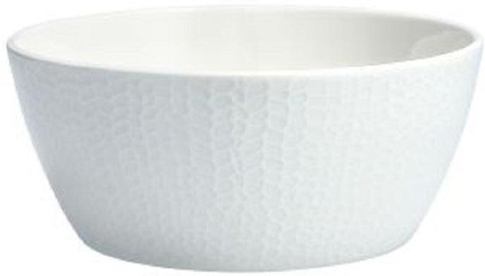 Fortessa - 20oz Amanda White Embossed Cereal Bowls, Pack of 4 - 7000.FFD.05