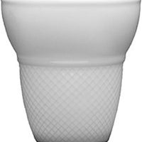 Fortessa - 2.62" Fortaluxe SuperWhite Food Truck Vitrified China Small Waffle Cup (6.7 cm), Pack of 4 - 4600.F0000.04