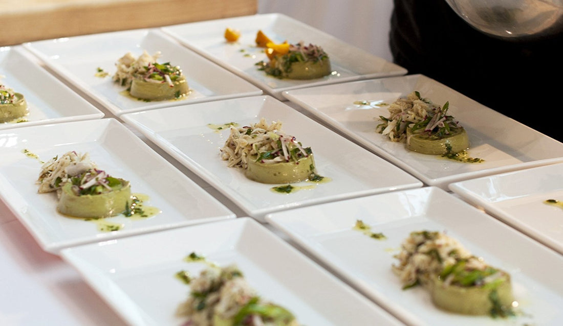 Fortessa - 4 PC 14" x 6.5" Fortaluxe SuperWhite Plaza Rectangle Tray (36 x 17 cm) - V0818-3040