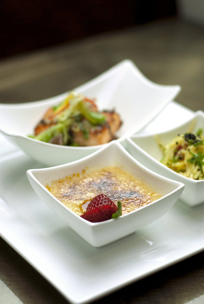 Fortessa - 4 PC 3.25" Fortaluxe SuperWhite Fiji Square Bowl (8 cm) - ALU-00-023