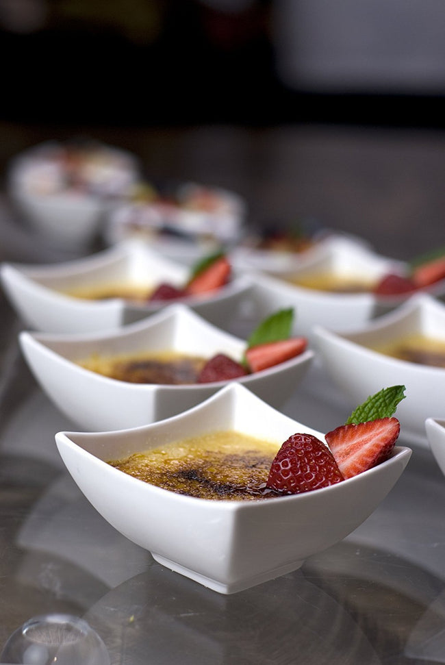 Fortessa - 4 PC 3.25" Fortaluxe SuperWhite Fiji Square Bowl (8 cm) - ALU-00-023