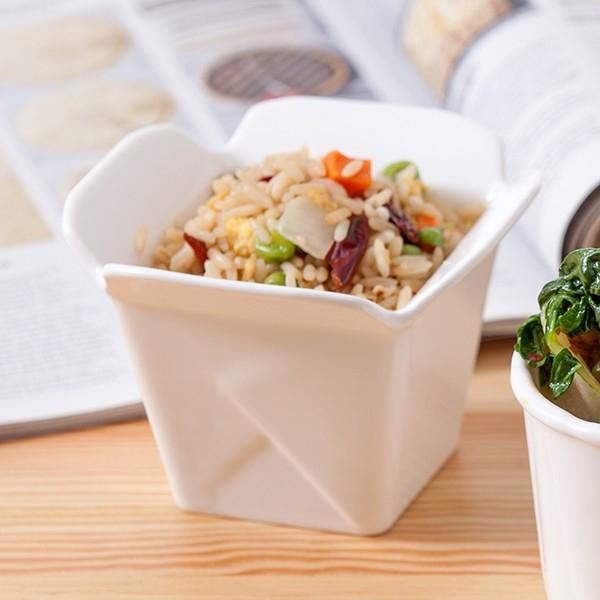 Fortessa - 4 PC 4" x 4" x 3" Fortaluxe SuperWhite Food Truck Vitrified China Small Take Out (10.5 x 10.5 x 7.5 cm) - 4600.F0000.11