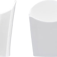 Fortessa - 4 PC 4.25" x 6" Fortaluxe SuperWhite Food Truck Vitrified China Large Fry (11 x 15.5 cm) - 4600.F0000.08