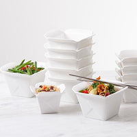 Fortessa - 4 PC 6" x 6" x 3" Fortaluxe SuperWhite Food Truck Vitrified China Large Take Out (15 x 15 x 8.8 cm) - 4600.F0000.12