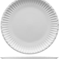 Fortessa - 4 PC 8" Fortaluxe SuperWhite Food Truck Vitrified China Paper Plate (20.32 cm) - 4600.F0000.02