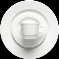 Fortessa - 4 PC 8 oz Fortaluxe SuperWhite Ilona Stackable Coffee Cup (.26 L) - 6200.F0000.10 - DISCONTINUED