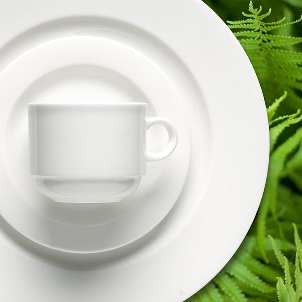 Fortessa - 4 PC 8 oz Fortaluxe SuperWhite Ilona Stackable Coffee Cup (.26 L) - 6200.F0000.10 - DISCONTINUED