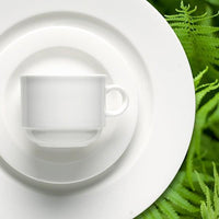 Fortessa - 4 PC 8 oz Fortaluxe SuperWhite Ilona Stackable Coffee Cup (.26 L) - 6200.F0000.10 - DISCONTINUED