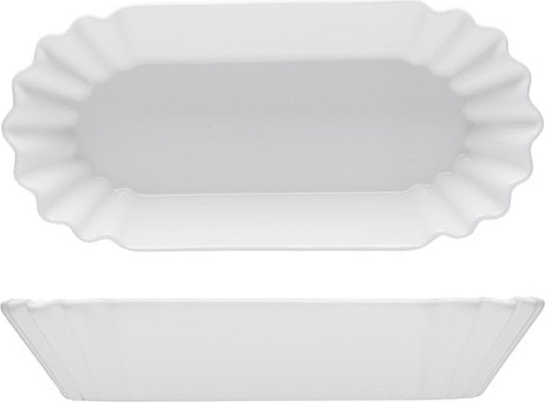 Fortessa - 4 PC 8.5" x 4" Fortaluxe SuperWhite Food Truck Vitrified China Hot Dog Plate (21.6 x 10 cm) - 4600.F0000.06